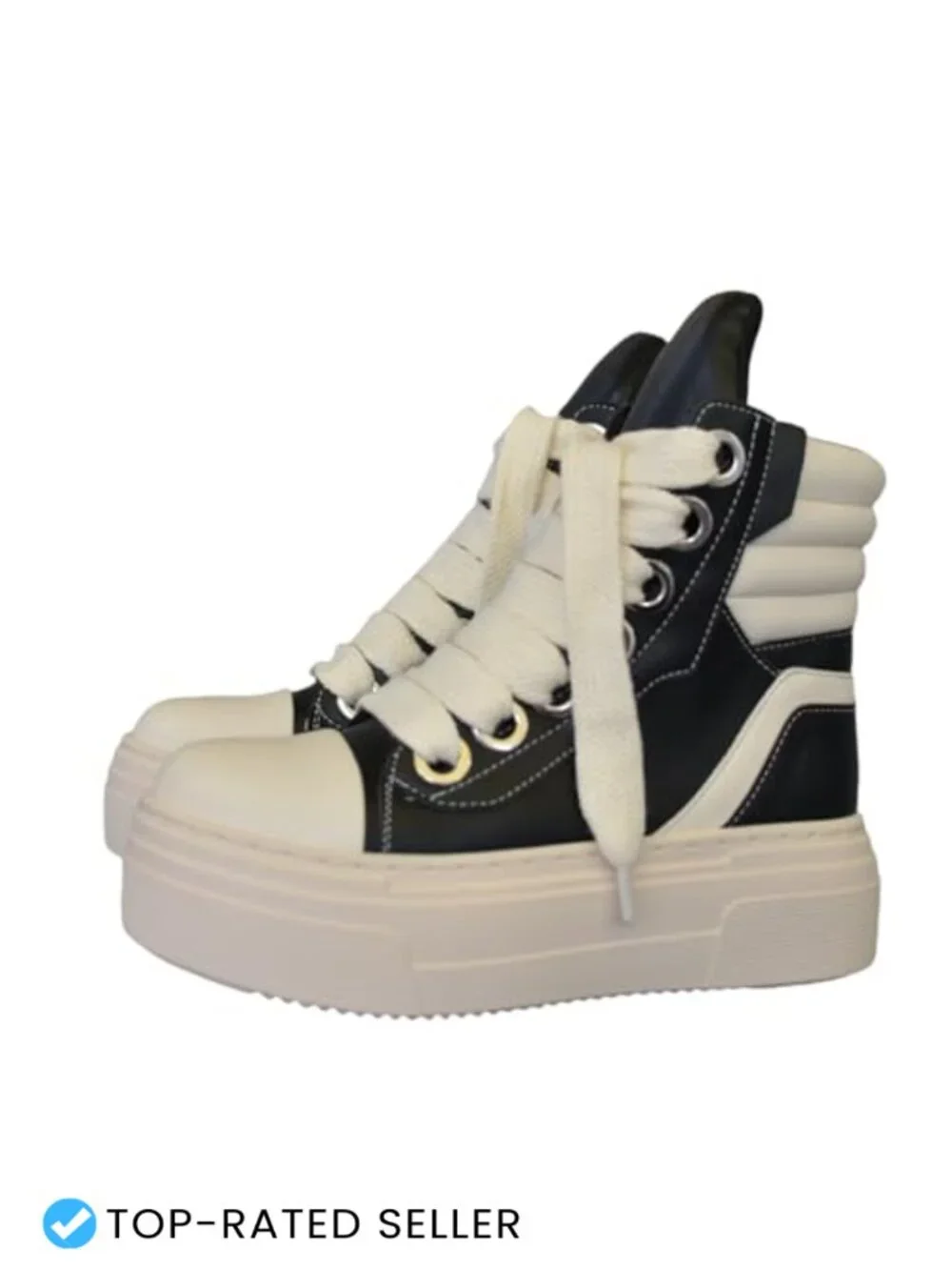 Unisex Platform Chunky Sneakers with Zipper Waterproof PU Leather Casual Skate